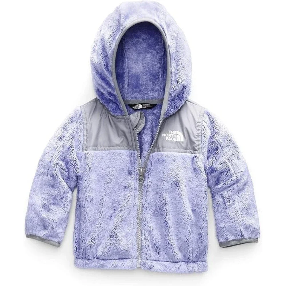 The North Face Infant Toddler Oso Fleece Hoodie Full Zip Purple Gray 18 - 24 M